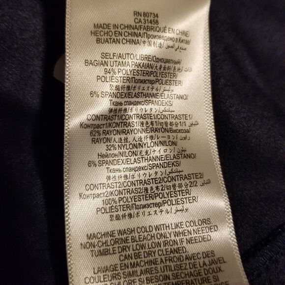 BCBG Max Azria "Karlee" Navy Blue Vegan Suede Mini Dress, Size Large - Picture 8 of 11